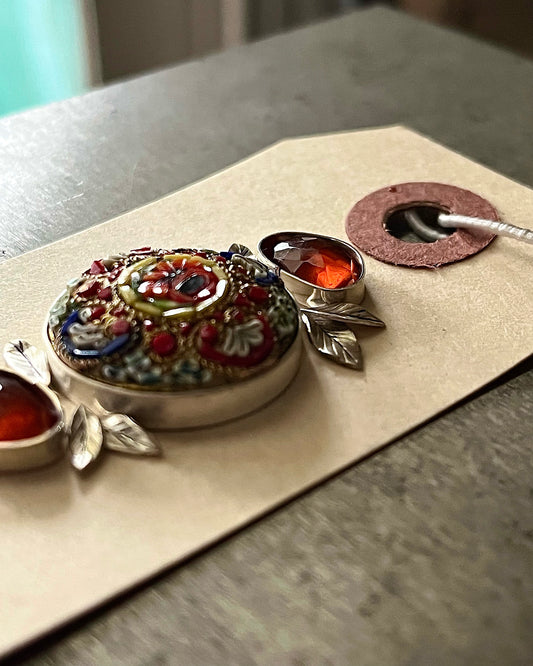 Micro-Mosaic & Garnet Ring, Custom Finished For You