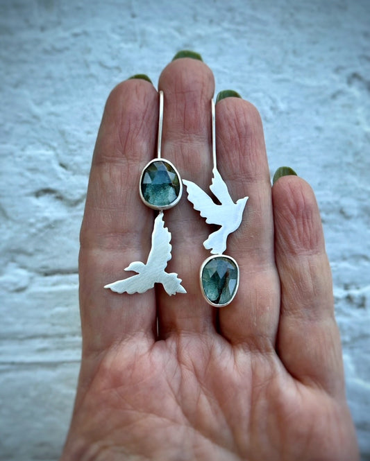 Soaring Together asymmetrical earrings
