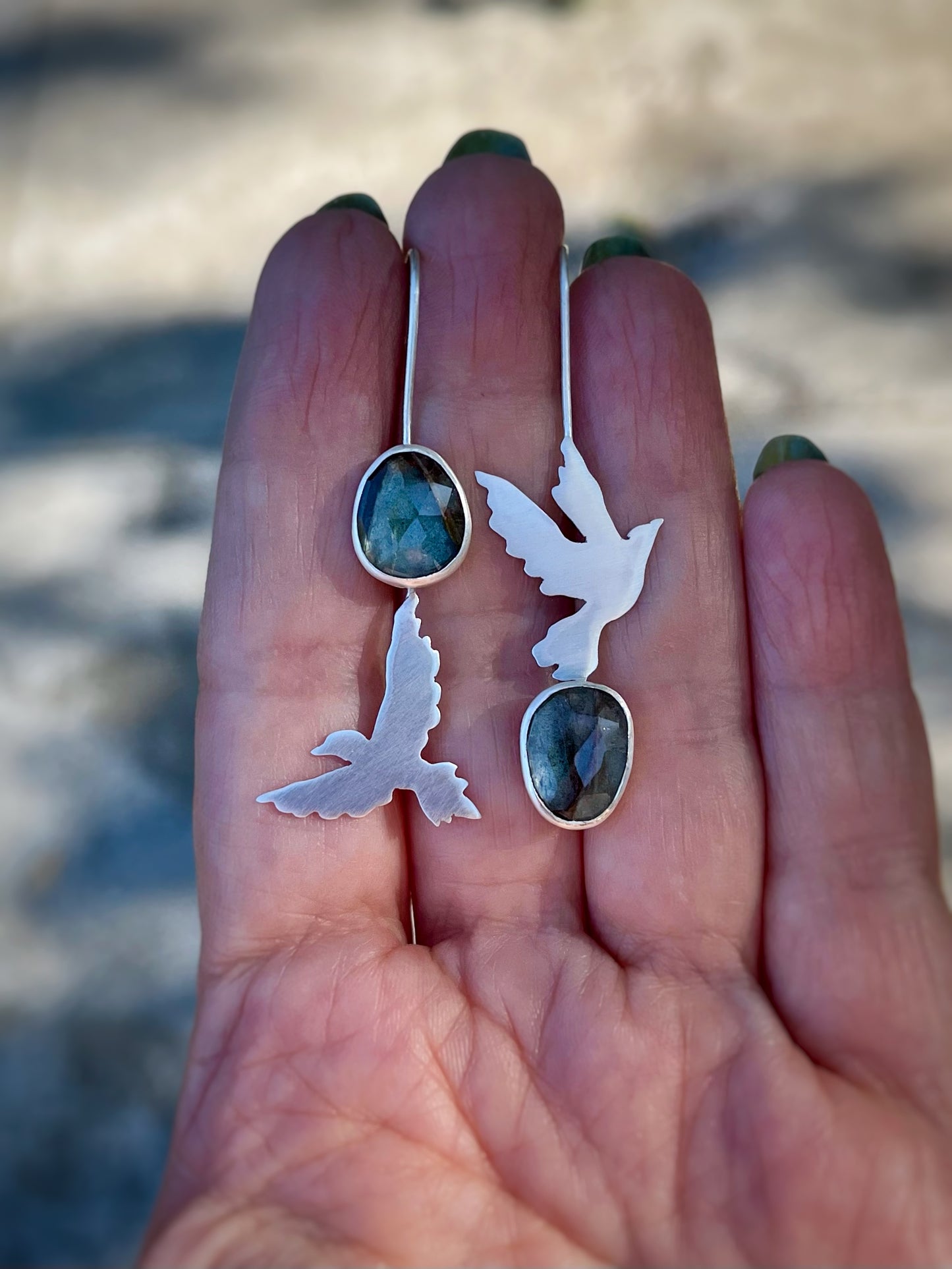Soaring Together asymmetrical earrings