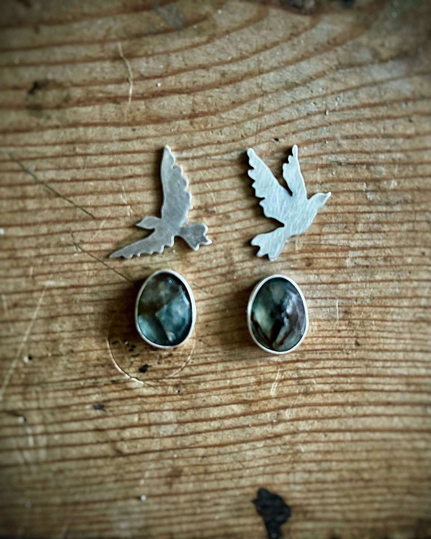 Taking Flight Moss Aquamarine Earrings