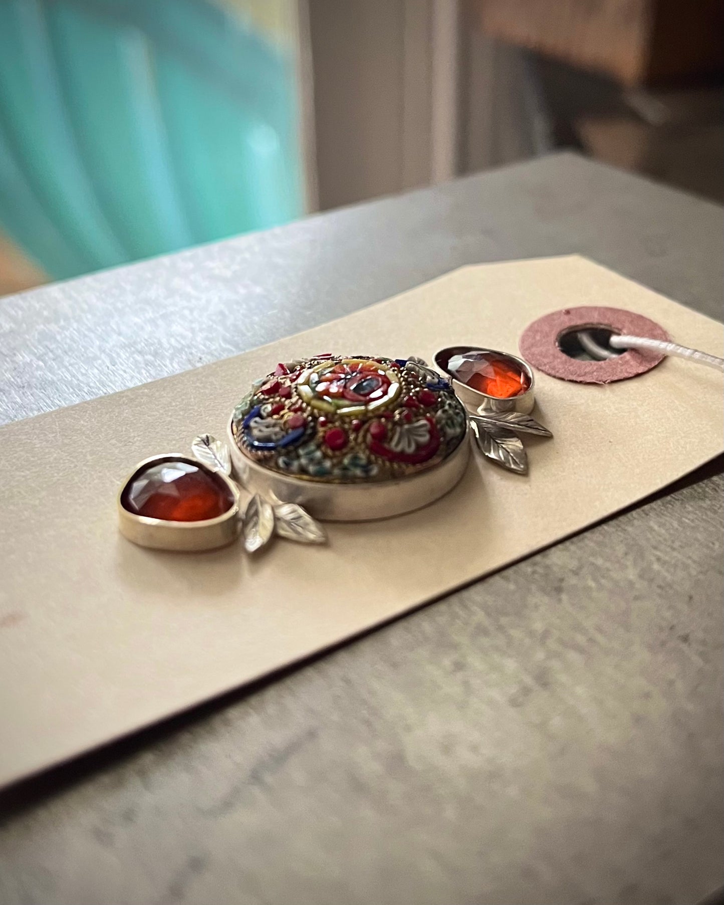 Micro-Mosaic & Garnet Ring, Custom Finished For You